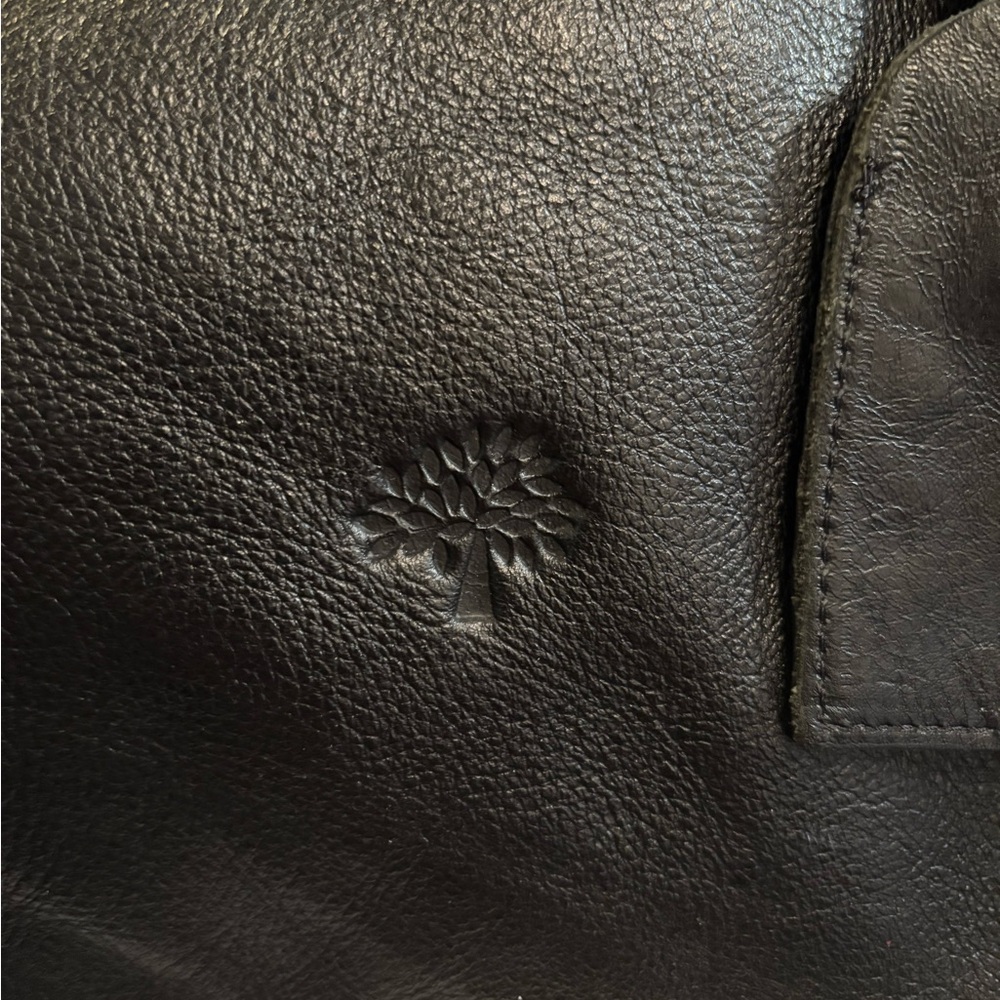 Mulberry Black Leather Travel Duffle Bag Large with Carry Strap Serial# 026904 - Picture 8 of 16